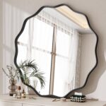 Spherical Wavy Mirror, 30 Inch Steel Body Circle Mirror, Spherical Wall Mount... - Image 3