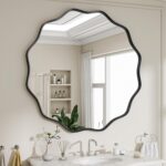 Spherical Wavy Mirror, 30 Inch Steel Body Circle Mirror, Spherical Wall Mount... - Image 5