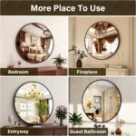 24 Inch Spherical Mirror - Circle Mirrors for Rest room, Entryway and Livin... - Image 5