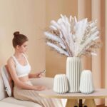 Ceramic Vases Set of 3-White Vase for Fashionable Dwelling Decor, Flower Vases ... - Image 3