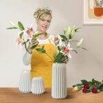 Ceramic Vases Set of 3-White Vase for Fashionable Dwelling Decor, Flower Vases ... - Image 5