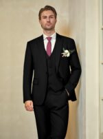 WULFUL Males’s Slim Match Go well with One Button 3-Piece Blazer Gown Enterprise We... - Image 3