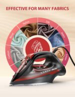 Steam Iron for Garments with Irons Burst of Steam, 1500W Iron Non-Stick... - Image 4