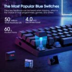 Transportable 60% Mechanical Gaming Keyboard, Wired Keyboard with Blue Swit... - Image 4