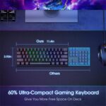 Transportable 60% Mechanical Gaming Keyboard, Wired Keyboard with Blue Swit... - Image 5