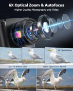 Digital Digicam, 6X Optical Zoom & WiFi, 5K 30FPS 64MP Vlogging Digicam,... - Image 4