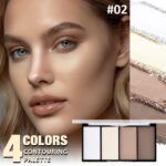 4-Shade Contour Make-up Palette, Blush Highlighter Bronzer Powder Equipment, ... - Image 3