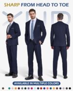 YND Males's 2 Piece Go well with with Tie, One Button Slim Match Stable Jacket and ... - Image 3