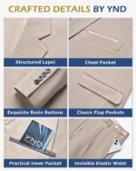 YND Males's 2 Piece Go well with with Tie, One Button Slim Match Stable Jacket and ... - Image 4