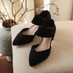RIBONGZ Kitten Heels for Ladies Closed Toe Snug Low Heels Pointe... - Image 3