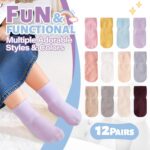 ANTSANG 12 Pairs Child Ladies Boys Toddlers Youngsters Grips Socks Crew Cotton... - Image 4
