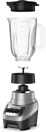 BLACK+DECKER PowerCrush Countertop Blender, 6-Cup Glass Jar, For Smoot... - Image 3