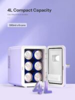 Mini Fridge With Deal with, Small Fridge Fast Cooling 4 Liter/6 Cans Ski... - Image 3
