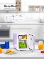 Mini Fridge With Deal with, Small Fridge Fast Cooling 4 Liter/6 Cans Ski... - Image 4
