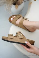 Mission Cloud Real Leather-based Flat Sandals Ladies 2025 Seaside Necessities... - Image 3