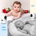 HelloBaby Improve 5’’ Child Monitor with 30-Hour Battery, 2 Cameras Pan... - Image 4