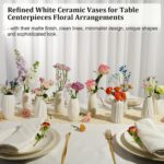 Ceramic Bud Vases, Set of 12 White Vases for Centerpieces Small Vase f... - Image 3