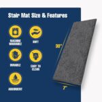 Muddy Mat® Pack of 8 - Smooth Chenille Stair Treads Non-Slip Reusable, S... - Image 3