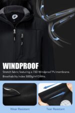 FARVALUE Males's Softshell Jacket with Hood Fleece Lined Windproof Coat ... - Image 4