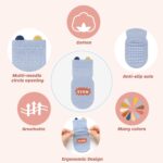Child Socks, 12 Pairs Toddler Ankle Socks Non Slip Cotton Grip for Newb... - Image 4
