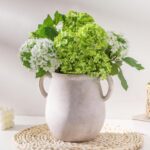 Ceramic Flower Vase House Decor - 7.1 Inch White Rustic Desk Flowers V... - Image 4