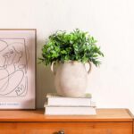 Ceramic Flower Vase House Decor - 7.1 Inch White Rustic Desk Flowers V... - Image 7