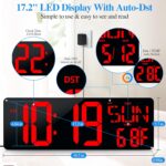 Giant Digital Wall Clock with Distant Management 17.2" LED Giant Show T... - Image 4