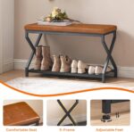 HOOBRO 29.5" L Shoe Bench, Shoe Rack Bench with PU Leather-based Cushion, Sh... - Image 6