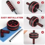 Ab Curler Wheel,Ab Exercise Tools,Dwelling Gymnasium Tools for Belly ... - Image 4