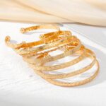 IFKM Gold Bangle Bracelets For Ladies, 14k Gold Plated Multi Layer Stac... - Image 6