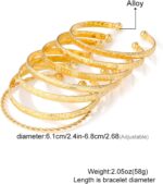 IFKM Gold Bangle Bracelets For Ladies, 14k Gold Plated Multi Layer Stac... - Image 8