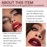 evpct 6Pcs Diamond Lip Gloss Matte to Glitter Liquid Lipstick Waterpro... - Image 3