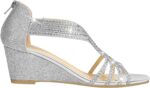 PIZZ ANNU Ladies's Diana Low Wedge Sandals Sparkly Rhinestone Open Toe ... - Image 4