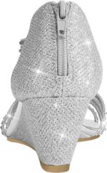 PIZZ ANNU Ladies's Diana Low Wedge Sandals Sparkly Rhinestone Open Toe ... - Image 7