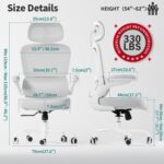 TRALT Ergonomic Workplace Chair - Desk Chair with Adjustable Headrest Lum... - Image 3