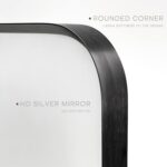 Wall Mount Mirror for Toilet, Brush Black Steel Framed Rounded Corne... - Image 4