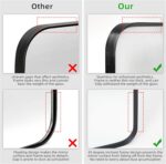 Wall Mount Mirror for Toilet, Brush Black Steel Framed Rounded Corne... - Image 6