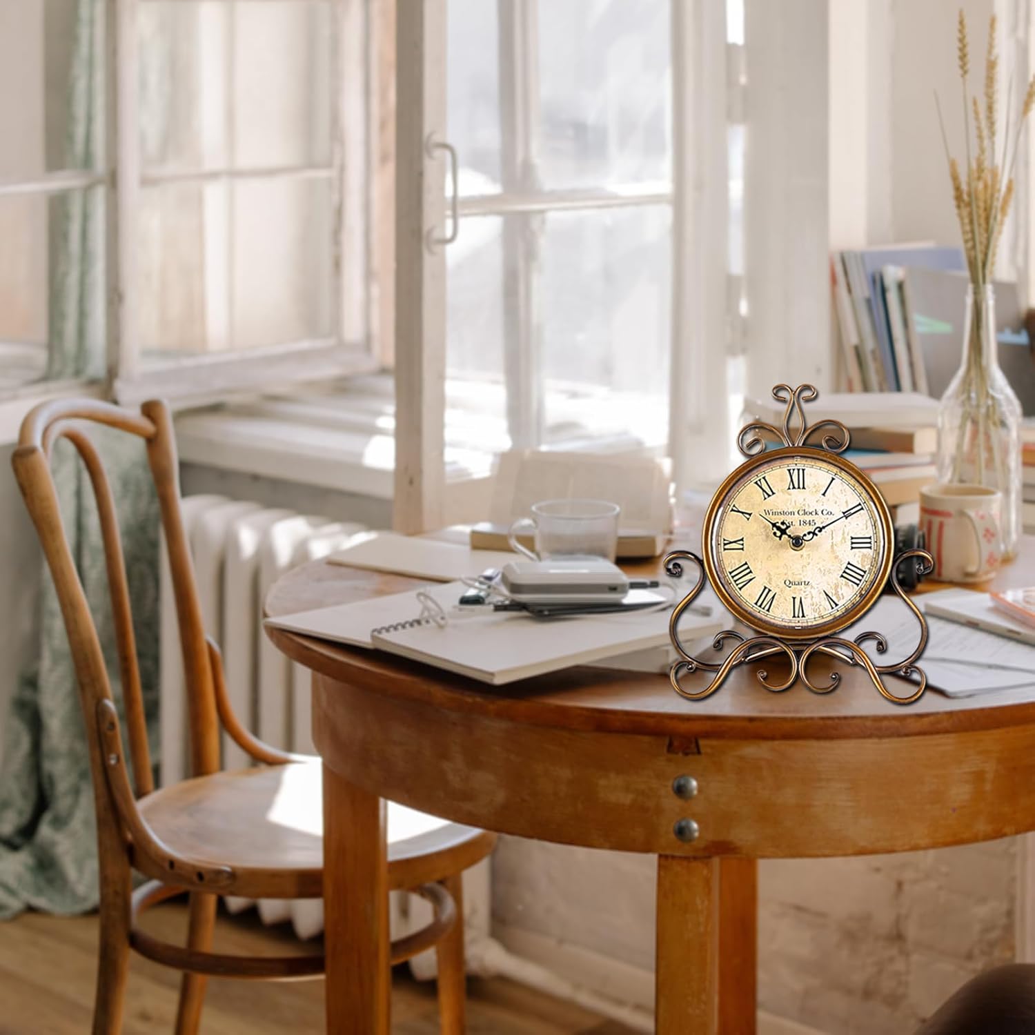 HZDHCLH Classic Desk Clocks for Dwelling Room Bed room Decor, Silent Dec... - Image 7