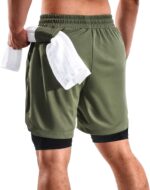 2 in 1 Mens Shorts Informal 2 Pack, Operating Gymnasium Shorts for Males 7 Inch, W... - Image 3