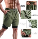 2 in 1 Mens Shorts Informal 2 Pack, Operating Gymnasium Shorts for Males 7 Inch, W... - Image 4