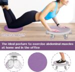 6 Caster Ab Curler, Ab Train Gear with Knee Pads, Ab Curler Wh... - Image 3