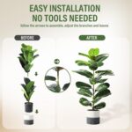 Suntee 2 Pack Synthetic Fiddle Leaf Fig Tree, 30" Ficus Lyrata Pretend P... - Image 4
