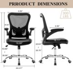 Workplace Chair, Mesh Ergonomic Desk Pc Chair with PU Leather-based Flip-... - Image 3