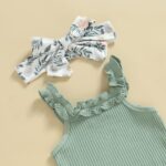 CIYCUIT New child Child Lady Summer season Garments Ruffle Sleeveless Ribbed Prime ... - Image 3