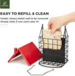 Kingsyard Double Suet Chicken Feeder with Weatherproof Roof & Perch, All ... - Image 4