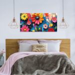 ZHAOSHOP Colourful Flowers Portray Wall Decor Residing Room - Floral Can... - Image 4
