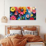 ZHAOSHOP Colourful Flowers Portray Wall Decor Residing Room - Floral Can... - Image 5