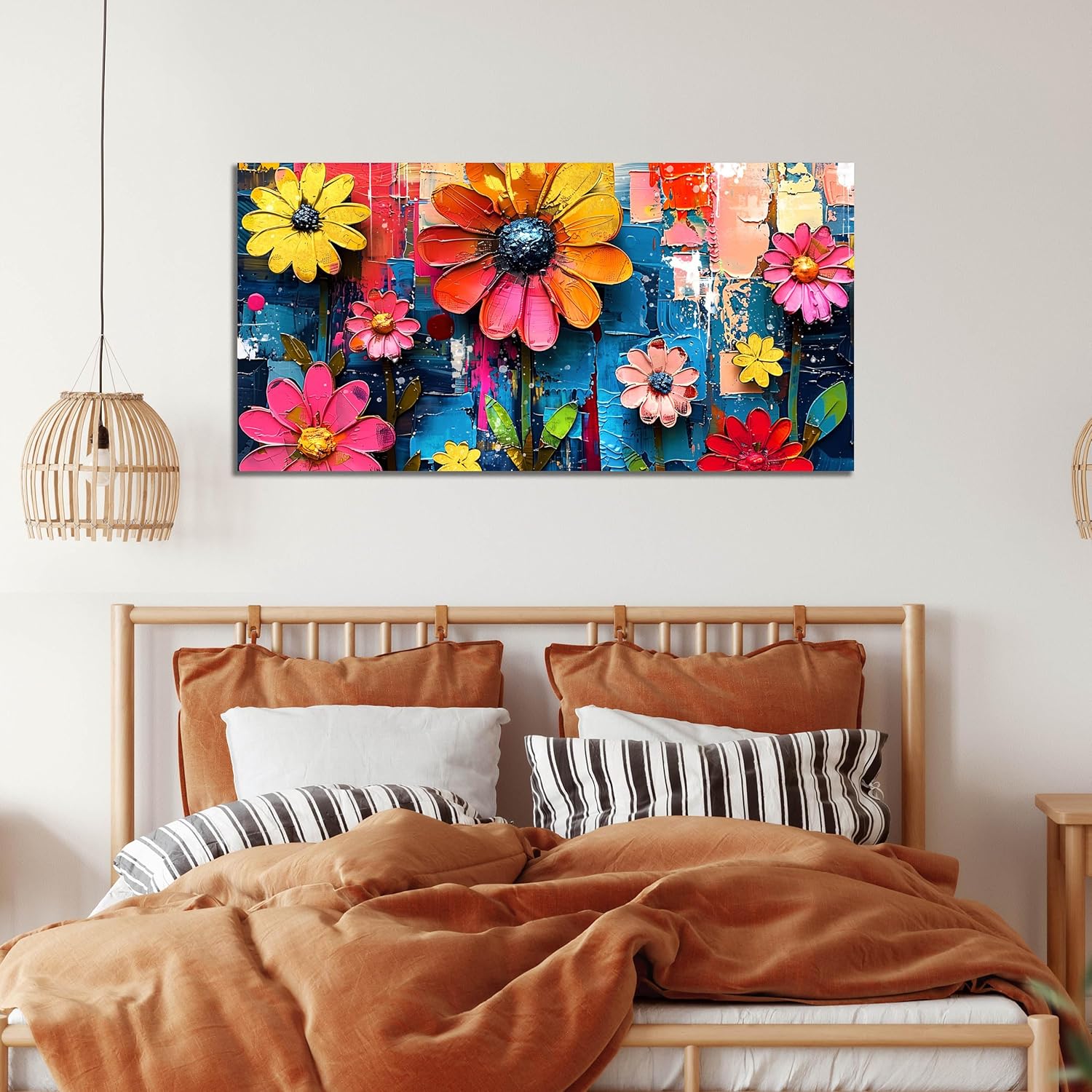 ZHAOSHOP Colourful Flowers Portray Wall Decor Residing Room - Floral Can... - Image 5