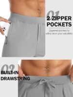 Aolesy Males's Joggers Sweatpants with Zipper Pockets Light-weight Stretc... - Image 4