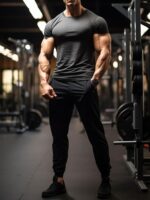 Aolesy Males's Joggers Sweatpants with Zipper Pockets Light-weight Stretc... - Image 5